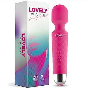 LOVELY WAND Vibratore Sessuale per Donna - Massaggiante Personale Con 8 Velocità e 20 Modalità - Stimolatore Punto G - Dildo vibrante, Vibratorepunto squirt, Giocattoli Sessuali - Lovely Wand (Rosa)
