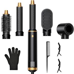 KYN Spazzola Asciugacapelli 5 in 1, Multifunzione Hairstyler con Arricciacapelli Automatico, Asciugacapelli, Piastra Lisciante, Spazzola Rotante, Asciugacapelli Agli ioni con 3 Livelli di Temperatura