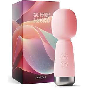 Oliver James Mini vibratore di Oliver James - Wand vibratore ricaricabile in silicone con 5 velocità e 5 modalità, sex toy discreto per donne, 12,5 cm × 4,3 cm (Rosa Pastello)