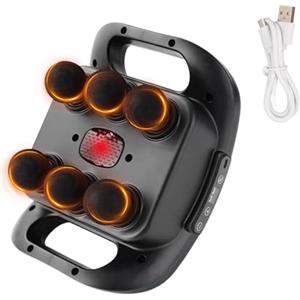 MAGIC SELECT Massaggiatore Elettrico a 6 Testine. Pistola per Massaggio Muscolare con 9 Livelli e 9 Modalità. Cuscino Massaggiante per Schiena, Gambe, Cosce, Addome. Strumento di Massaggio per il Relax.