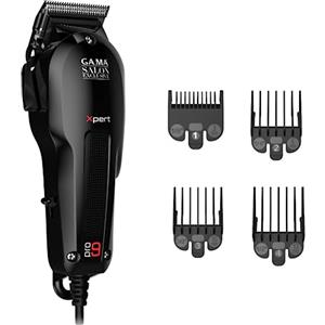 GA.MA Italy Professional, Tagliacapelli Pro9 Xpert, Lama F-Wedge in Acciaio Inossidabile Affilata, Motore Magnetico ad Alte Prestazioni, Regolazione Taglio da 0,8 a 3,8 mm, 4 Pettini Guida Inclusi