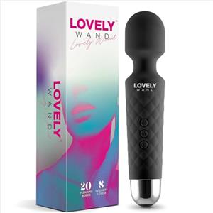 LOVELY WAND Vibratore Sessuale per Donna - Massaggiante Personale Con 8 Velocità e 20 Modalità - Stimolatore Punto G - Dildo vibrante, Vibratorepunto squirt, Giocattoli Sessuali - Lovely Wand (Nero)