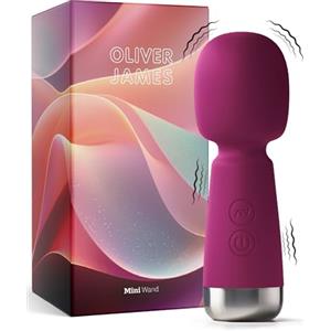 Oliver James Mini vibratore di Oliver James - Wand vibratore ricaricabile in silicone con 5 velocità e 5 modalità, sex toy discreto per donne, 12,5 cm × 4,3 cm (Viola di mezzanotte)