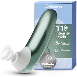 Womanizer Pro Succhia Clitoride Giocattolo per adulti | Vibratore per Donne & Coppie | Stimolatore Clitorideo 11 Velocità di Aspirazione | Massaggiatore Impermeabile per Stimolazione Intima | Verde