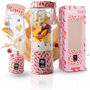 BlendyGo Frullatore portatile mini frullatore elettrico BlendyGo 3 usb ricaricabile tritatutto elettrico frullo piccolo blender smoothie maker trita ghiaccio e frutta congelata (Chilli Pepper)
