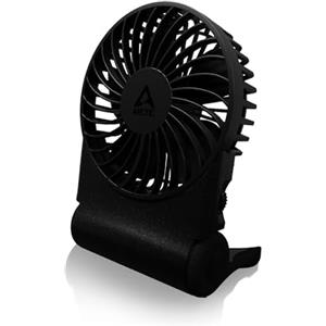 ARCTIC Summair 2Go (Black) -Ventilatore Portatile Ricaricabile con Supporto, Velocità Regolabile in Modo Continuo, Autonomia da 4 a 77 Ore, Connessione USB-C (incl. Cavo USB-A) - Nero
