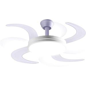 EMPOTEC Ventilatore 4 Pale a Scomparsa 30W a Soffitto con Luce 48W e 6 Velocità con Telecomando Flusso 5500-6500 m3/h Silenzioso Camera da Letto Cucina Sala