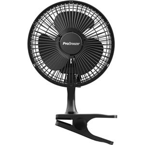 Pro Breeze Ventilatore Nero con Clip- Ultra Silenzioso Ventilatore Piccolo Potente da Tavolo, 2 Velocità, Rotazione 360° e Inclinazione 100°, Ventilatore Portatile per Casa e Ufficio Scrivania, 15W