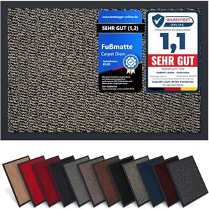 Carpet Diem Zerbino 40 x 60 cm - Tappeto ingresso antisporco - Interno ed Zerbino da Esterno, Tappetino antiscivolo per Porta, Tappeto antisporco per Porta d Ingresso - Beige-nero