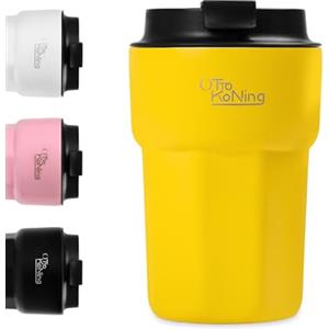Otto Koning Tazza da Viaggio 350ML, Tazza Termica isolata con coperchio a prova di perdite, tazze da caffè riutilizzabili per i viaggi, tazza da caffè per caffè caldo e freddo, acqua e tè (TC 350)