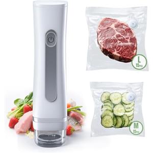 Aischens Mini Sigillatrice Sottovuoto Portatile Compatta per Alimenti,Macchina con 30 Pezzo Sacchetti Riutilizzabili | Sigillatrice per Conservazione Cibi, Compatta per Preservare Alimenti Chef