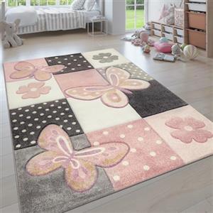 Paco Home Moderno tappeto per bambini per cameretta in colori pastello, graziosi motivi di animali in 3D, Dimensione:120x170 cm