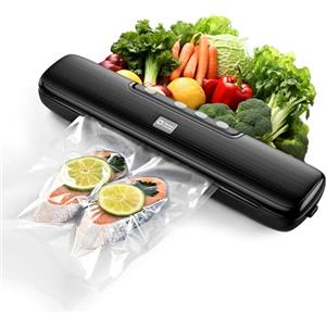 Kitchen in the Box Macchina Sottovuoto Alimenti 5 in 1, Sigillatore Sottovuoto Automatico per Alimenti Secchi e Umidi, Temperatura Regolabile, Sigillatura Veloce da 5mm, 15 Sacchetti e Tubo Inclusi