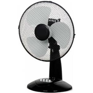 EMPOTEC Ventilatore da Tavolo, 30 cm, 45W, 3 Velocità, Base Oscillante, Nero