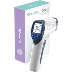 TrueLife Care Q7 Termometro Digitale Infrarossi Frontale Senza Contatto con Display LCD per Bambini, Adulti, Latte e Oggetti, Misurazione esatta della Febbre | Certificazione CE, RoHS, ISO, SÚKL