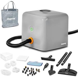 Dupray Neat Plus Pulitore a vapore con 40 accessori - Vapore potente per pulizia profonda di pavimenti, tessuti, fughe e altro - Testato contro il 99,9% di batteri e virus (Neat Plus + 40 pezzi)
