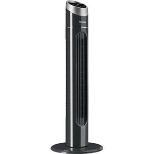 tectake® Ventilatore a Torre con Telecomando, 90 cm, Pannello Touch Luce LED, Tre Velocità, 3 Modalità Areazione, Rotazione 70°, Timer e Funzione Girevole, Ventilatore Silenzioso a Colonna - Antracite