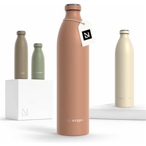 LARS NYSØM Borraccia Termica 1500ml in Acciaio Inox | Bottiglia isolata 1.5 litro | Bottiglia d'Acqua a Tenuta stagna per Sport, Bicicletta, Cane (Blush Rose, XL 1500ml)