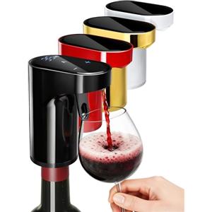 Redsack Regalo per la Festa della Repubblica - 5-in-1 Decanter Elettrico Vino & Erogatore Liquori Smart | Aeratore Auto con Dosaggio 1-999ml | Per Appassionati di Vino, Whisky e Host (Nero)