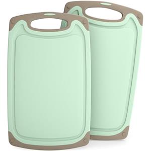 Blumtal set taglieri da cucina in plastica 25x15 cm set da 2 - tagliere da cucina plastica lavabile in lavastoviglie - set taglieri cucina senza BPA - tagliere piccolo in verde