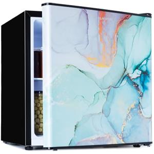 Klarstein CoolArt - Combinazione di Congelatore e Frigorifero, Frigo con 2 Livelli, Design Frontale, Termostato con 5 Livelli, 0-10 °C, Volume: 45 Litri, Motivo: Pastello