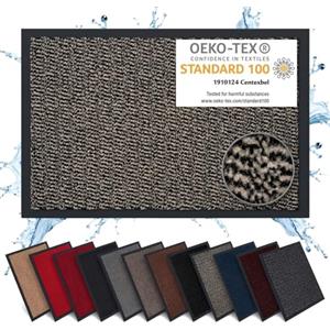 Carpet Diem Zerbino 60 x 90 cm - Tappeto ingresso antisporco - Interno ed Zerbino da Esterno, Tappetino antiscivolo per Porta, Tappeto antisporco per Porta d Ingresso - Beige-nero