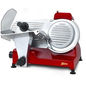 H.Koenig MSX224 Affettatrice elettrica professionale, affettatrice per prosciutto, lama da 22 cm, taglio regolabile 0-12 mm, affilatoio integrato, ampio superficie di taglio, 282 giri/min - Rosso