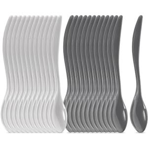 com-four® 24x cucchiaini uovo plastica riutilizzabili senza BPA cucchiai dessert per marmellata salse dessert lavabili in lavastoviglie