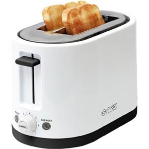 TZS First Austria Tostapane doppio a fessura corta, 2 fette, bianco, 750 W, 7 livelli, funzione di mantenimento in caldo e scongelamento, incluso vassoio raccoglibriciole