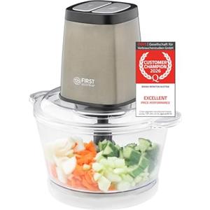 TZS First Austria Tritatutto | Contenitore in vetro da 1,7 L | 500 W | 2 velocità | Tritatutto multiplo | Fondo antiscivolo | Acciaio inossidabile