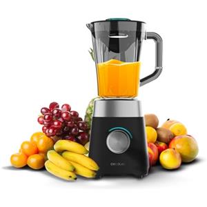 Cecotec Frullatore Elettrico da Tavolo Power Black Titanium 1300Max B. 1300 W, 2 Velocità, 4 Lame con Rivestimento in Titanio Nero e Caraffa da 1,5 L, Funzione Pulse Tritura e Polverizza, Ice Pick