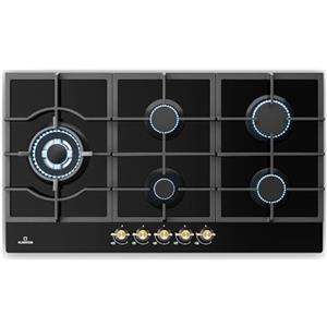 Klarstein Victoria Piano Cottura a Gas 90 cm - 5 Fuochi, Integrato 11100 W, Incasso in Acciaio Inox, adatto per Wok, Gas GPL