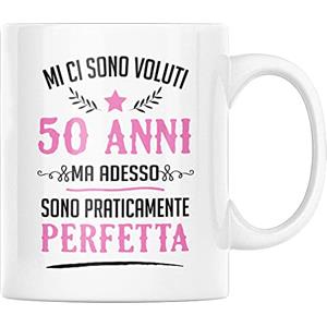 Vulfire Tazza in Ceramica Mi Ci Sono Voluti 50 Anni ma Adesso Sono Perfetta Idea Regalo Originale Divertente da Donna Festa di Compleanno Cinquantesimo per Colazione caffè (Bianco, Ceramica)