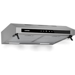 Klarstein Purista Force - Cappa Aspirante da Incasso, 60cm, Cappa da Cucina, 400 m³/ora, Doppio Motore, Touch LED, Efficienza Energetica C, Modalità di Scarico/Ricircolo, Acciaio Inox