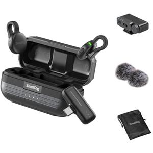 SMALLRIG S70 Microfono Wireless con Interfacce USB-C e da 3,5 mm per Telefoni/Tablet/Fotocamere, Microfono Invisibile e Leggero, Registrazione a 48 kHz/24 bit, Riduzione del Rumore, Nero - 5715