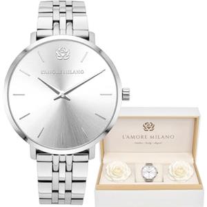 L'AMORE MILANO - Orologio donna Regalo di Natale, Compleanno, San Valentino, fidanzata, mamma - 36mm Orologio in scatola regalo - regali per lei - Orologio oro rosa, argento, oro