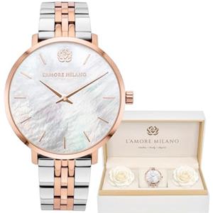 L'AMORE MILANO - Orologio donna Regalo di Natale, Compleanno, San Valentino, fidanzata, mamma - 36mm Orologio in scatola regalo - regali per lei - Orologio oro rosa, argento, oro
