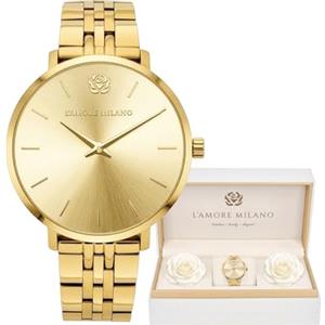 L'AMORE MILANO - Orologio donna Regalo di Natale, Compleanno, San Valentino, fidanzata, mamma - 36mm Orologio in scatola regalo - regali per lei - Orologio oro rosa, argento, oro