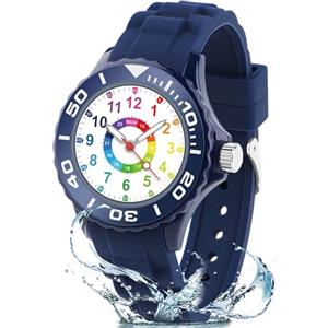 GUUMUXIN Orologio Bambino, Orologio Educativo con Lancette per Bambini, Quadrante Multicolore con Scale Chiare, Con Cinturino Morbido, Adatto a Ragazzi e Ragazze dai 5-16, Facile da Leggere e Imparare