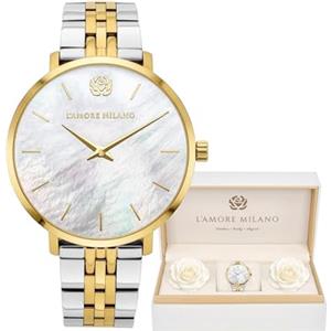 L'AMORE MILANO - Orologio donna Regalo di Natale, Compleanno, San Valentino, fidanzata, mamma - 36mm Orologio in scatola regalo - regali per lei - Orologio oro rosa, argento, oro