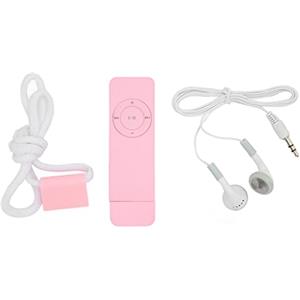 DriKou Player MP3 Mini Music Player Supporto audio senza perdita di perdita fino a 64 GB Compact Portable Long Battery Life per gli studenti che eseguono materiale da viaggio da viaggio (Pink)