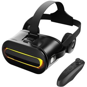 Vidonergy Auricolare VR mobile con controller, per iOS per Android per visione di film, smartphone, occhiali VR, con controller di gioco, kit VR portatile (nero)