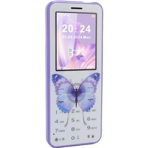 VELATEMOR Cellulare Senior, Telefono Big Keys per Anziani con Audio e Torcia Forte, Telefono Cellulare Semplice Sbloccato per Bambini, Doppia Sim, 2G (PURPLE)