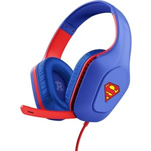 GXTrust 415SM Zirox Cuffie Gaming con Licenza Superman per PC Xbox PS4 PS5 Switch Mobile, Driver da 50mm, Jack Audio 3.5 mm, Cavo 1.2m, Cuffie con Microfono Leggere Over-Ear, Blu
