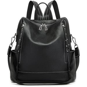Miss Lulu Zaino Donna Elegante, in Pelle Rigida Impermeabile Che Non si Deforma, Chiusura con Coulisse e Fibbia Magnetica, Ideale per Viaggi, Lavoro Quotidiano, Scuola e Passeggiate All'Aperto