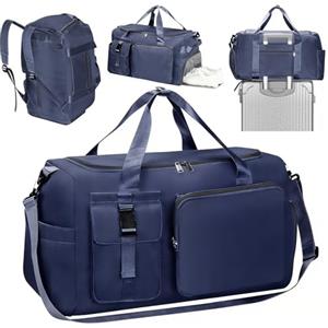Cozary Borsa Palestra Uomo Donna - 42L Grande Borsone Sportivo - Tessuto Oxford Impermeabile - Borsa Fitness 3 in 1 - Design Multiscomparto - Per Viaggi Palestra Affari - Blu Scuro