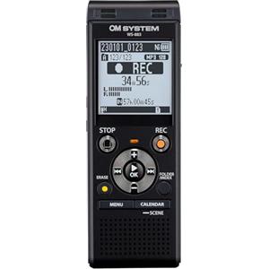 OM SYSTEM WS-883 registratore vocale digitale di alta qualità con microfoni stereo integrati, USB diretto, riduzione del rumore, memoria interna da 8 GB, VCVA, nero