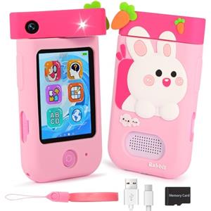 ARNSSIEN Macchina Fotografica Bambini con 180° Obiettivo,Video 1080P fotocamera per bambini con Schermo tattile & Custodia Silicone,regalo di Natale e compleanno per per 3 4 5 6 7 8 anni, A200