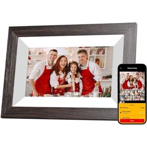 KODAK Cornice Digitale WiFi Cornice Foto Digitale, 7 Pollici HD IPS Touchscreen, Legno Cornici Elettronica con 32GB di Memoria, Portafoto Digitale Condivisione di Foto/Video via APP o Cavo di USB C