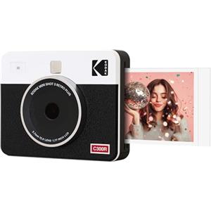 KODAK Mini Shot 3 Retro 4PASS 2-in-1 Fotocamera Istantanea & Stampante Fotografica (7.6x7.6cm) + 8 Fogli, Bianco